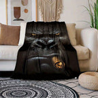 1pc Gorilla Velvet Blanket - Vibrant 3D Printed Design with Dyeing Technology, Thermal Insulation for Ultimate Warmth, Soft and Plush for Unparalleled Comfort - Perfect for Cozying Up in Bedroom, Living Room, Office, or Outdo
