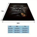 1pc Gorilla Velvet Blanket - Vibrant 3D Printed Design with Dyeing Technology, Thermal Insulation for Ultimate Warmth, Soft and Plush for Unparalleled Comfort - Perfect for Cozying Up in Bedroom, Living Room, Office, or Outdo