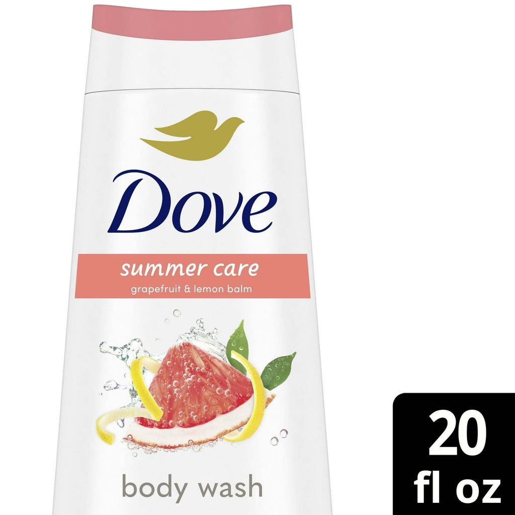 Dove Summer Care Moisturizing Women's Body Wash All Skin Type, Grapefruit & Lemon Balm, 20 fl oz