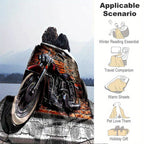 1pc Retro Red Brick Motorcycle Printed Soft and Warm Flannel Blanket - Cozy Bed, Living Room, Picnic, Traveler's Sofa, and Car Interior Blanket for Ultimate Comfort