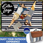 1pc Extra Large Dual-Layer Nylon Picnic Blanket - Water-Resistant, Spacious & Comfortable Mat with Carry Handle - Ideal for Sunny Beaches, Family Camping & Outdoor Fun