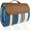 1pc Extra Large Dual-Layer Nylon Picnic Blanket - Water-Resistant, Spacious & Comfortable Mat with Carry Handle - Ideal for Sunny Beaches, Family Camping & Outdoor Fun