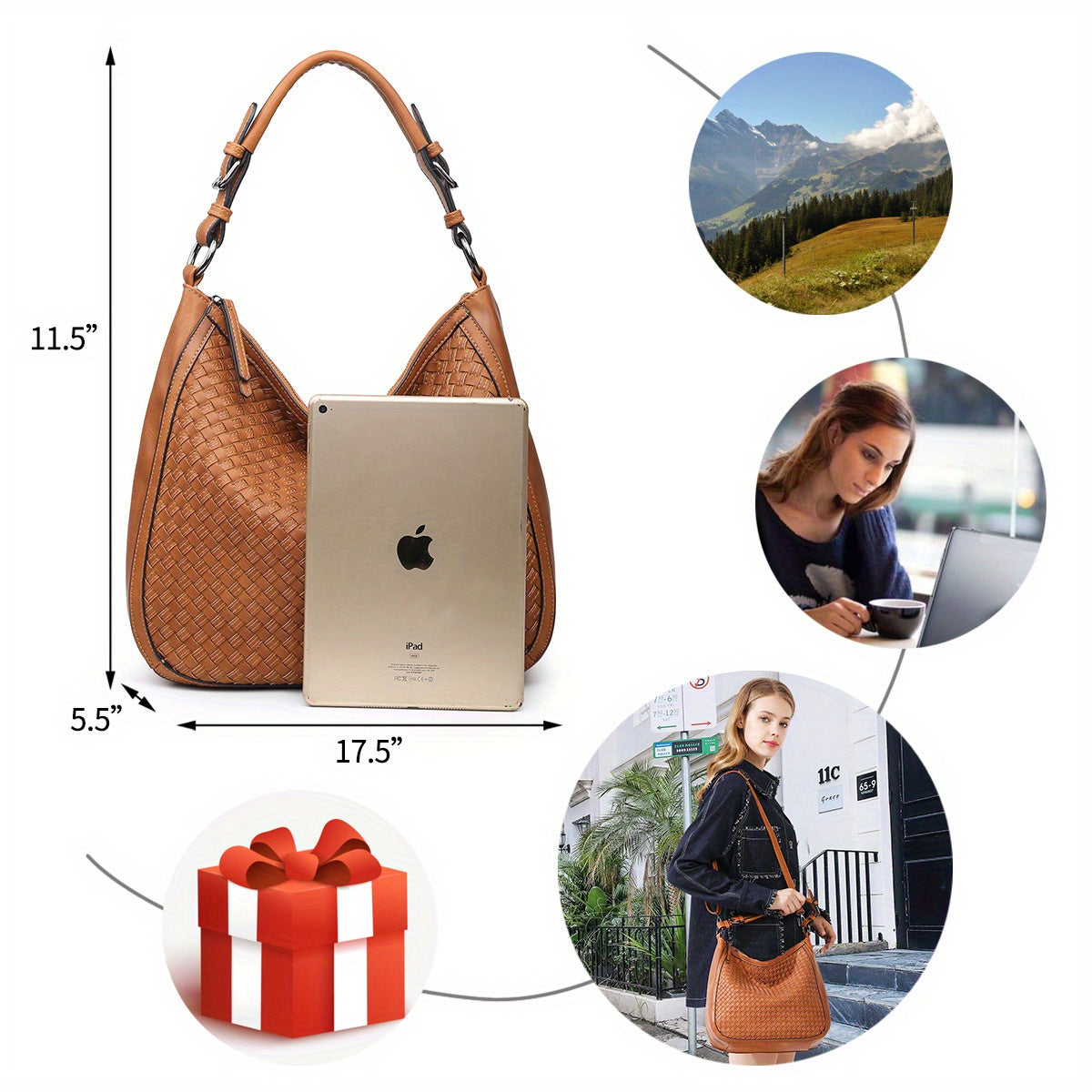 Hobo Woven Shoulder Bag in Large - SJB-DIAMOND ELITES