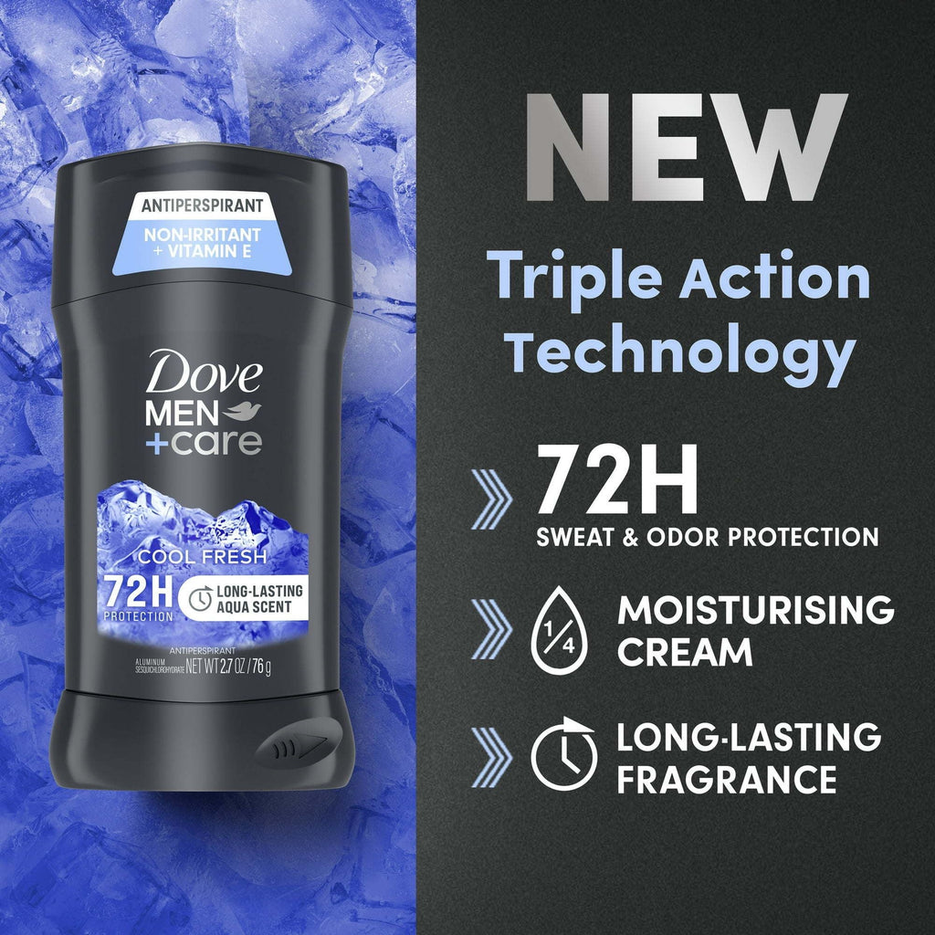 Dove Men+Care Men's Antiperspirant Deodorant Stick Cool Fresh, 2.7 oz