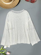 Women's Loose Drop Shoulder & Bell Sleeve Beach Cover Up For Casual Or Vacation Outfit - SJB-DIAMOND ELITES
