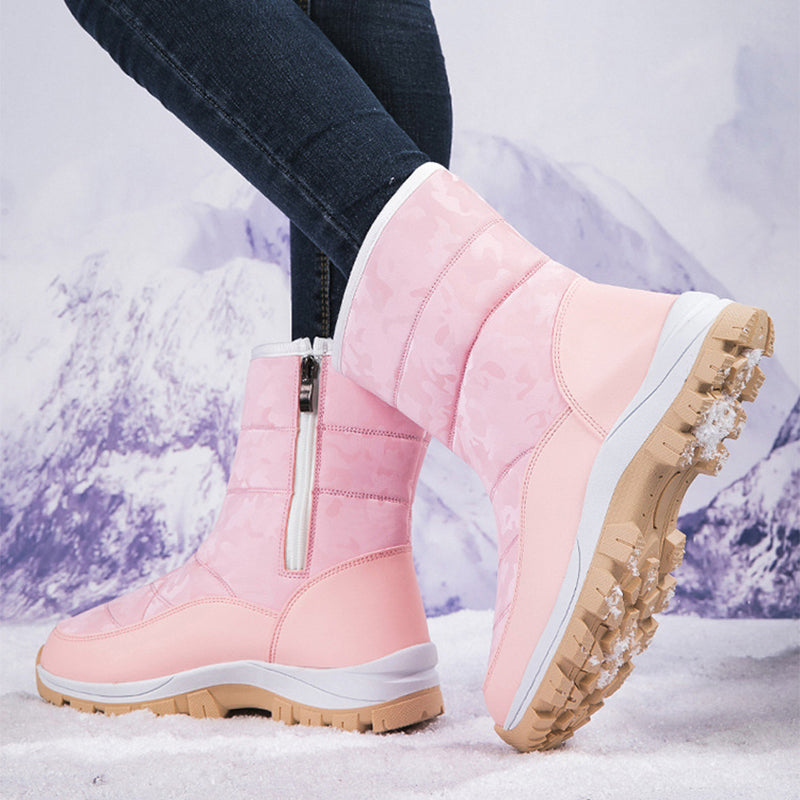 Winter Snow Boots For Women Outdoor Thickened High-top Plus Velvet Shoes Fashion Platform Ankle Boots Keep Warm Plush Shoes Pi-Mart