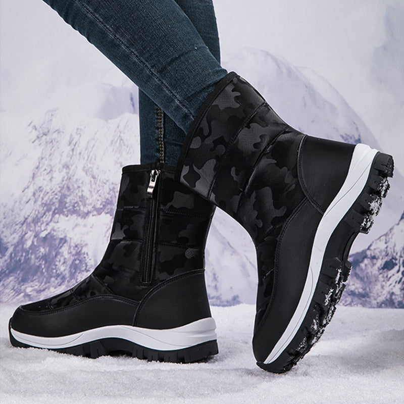 Winter Snow Boots For Women Outdoor Thickened High-top Plus Velvet Shoes Fashion Platform Ankle Boots Keep Warm Plush Shoes Pi-Mart