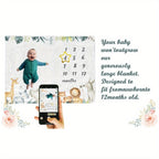 3 pcs Baby Milestone Blanket Monthly Forest Boho Safari Lion Elephant Rhino Giraffe for boy Girl Newborn Growth Chart Tracker Photography Background Newborn Photo Prop Months Blanket