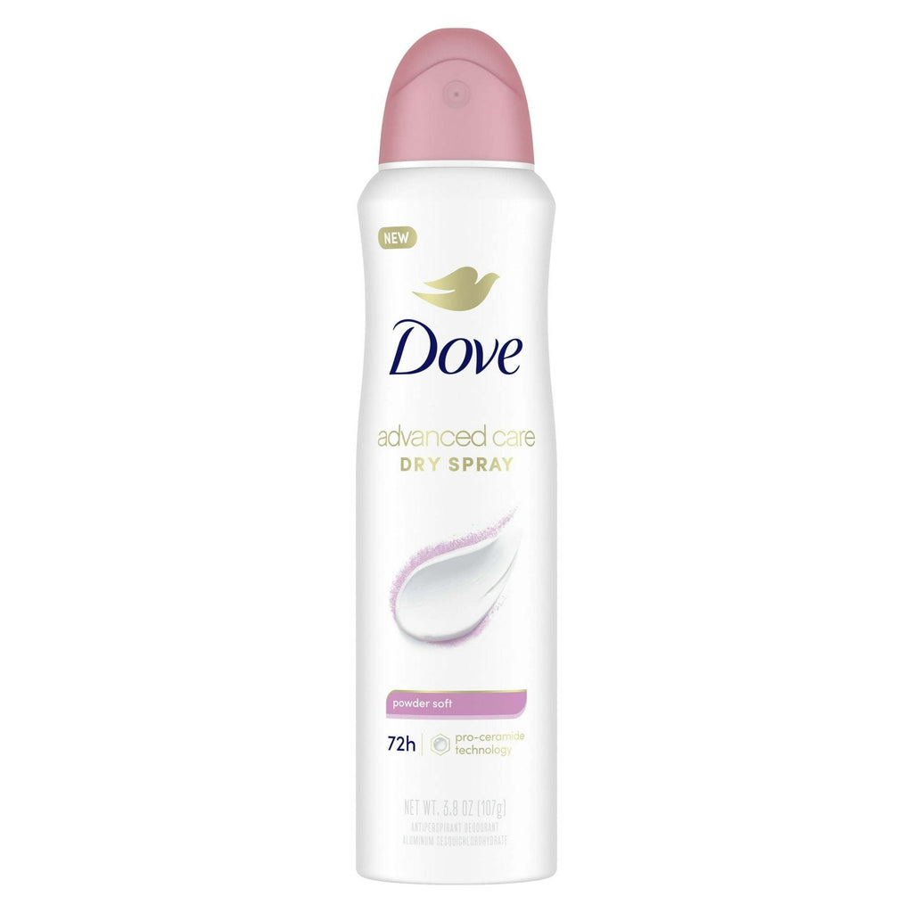 Dove Advanced Care Women's Antiperspirant Deodorant Spray Powder Soft, 3.8 oz Twin Pack