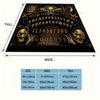 Ouija Board Design Flannel Throw Blanket, Soft Polyester Fiber, Decorative Sofa Couch Picnic Blanket, Lightweight Warm Bed Cover for Living Room Bedroom, Polyester 100%, Large Size Available