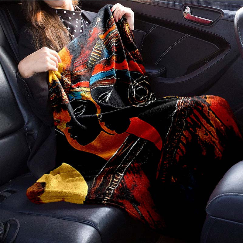 Soft & Cozy African Woman 3D Print Flannel Throw Blanket - Perfect For Sofa, Bed, Picnic, And Car Naps Lootquake LLC