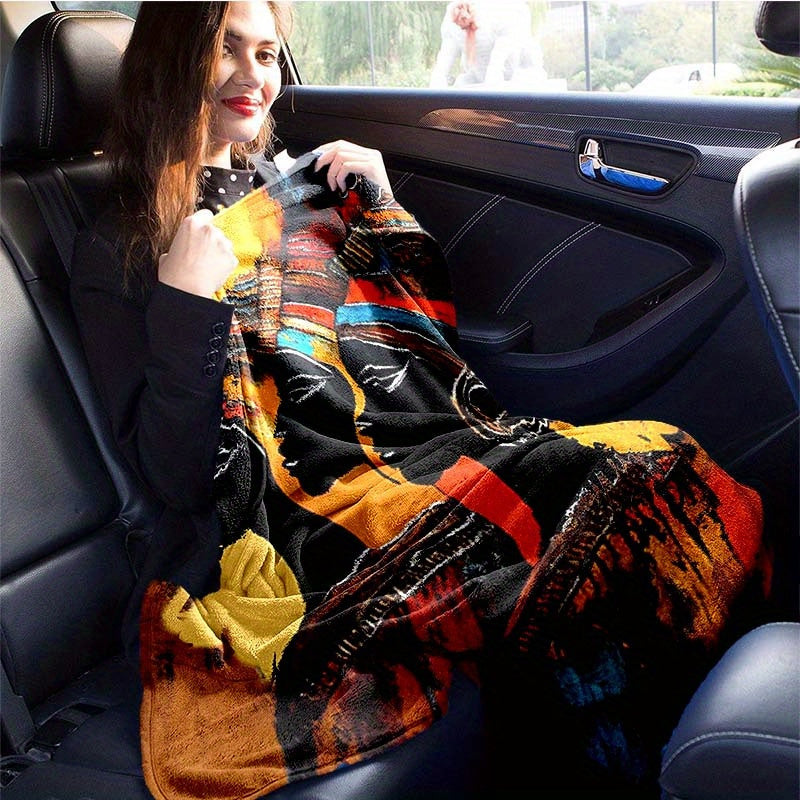 Soft & Cozy African Woman 3D Print Flannel Throw Blanket - Perfect For Sofa, Bed, Picnic, And Car Naps Lootquake LLC