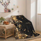 1pc Custom Name Blanket, Butterfly Personalization Lightweight Throw Blanket For Sofa, Bed, Travel, Camping, Living Room, Office, Couch, Chair, And Bed - Digital Printing Soft And Warm Flannel Fabric Blanket Lootquake LLC