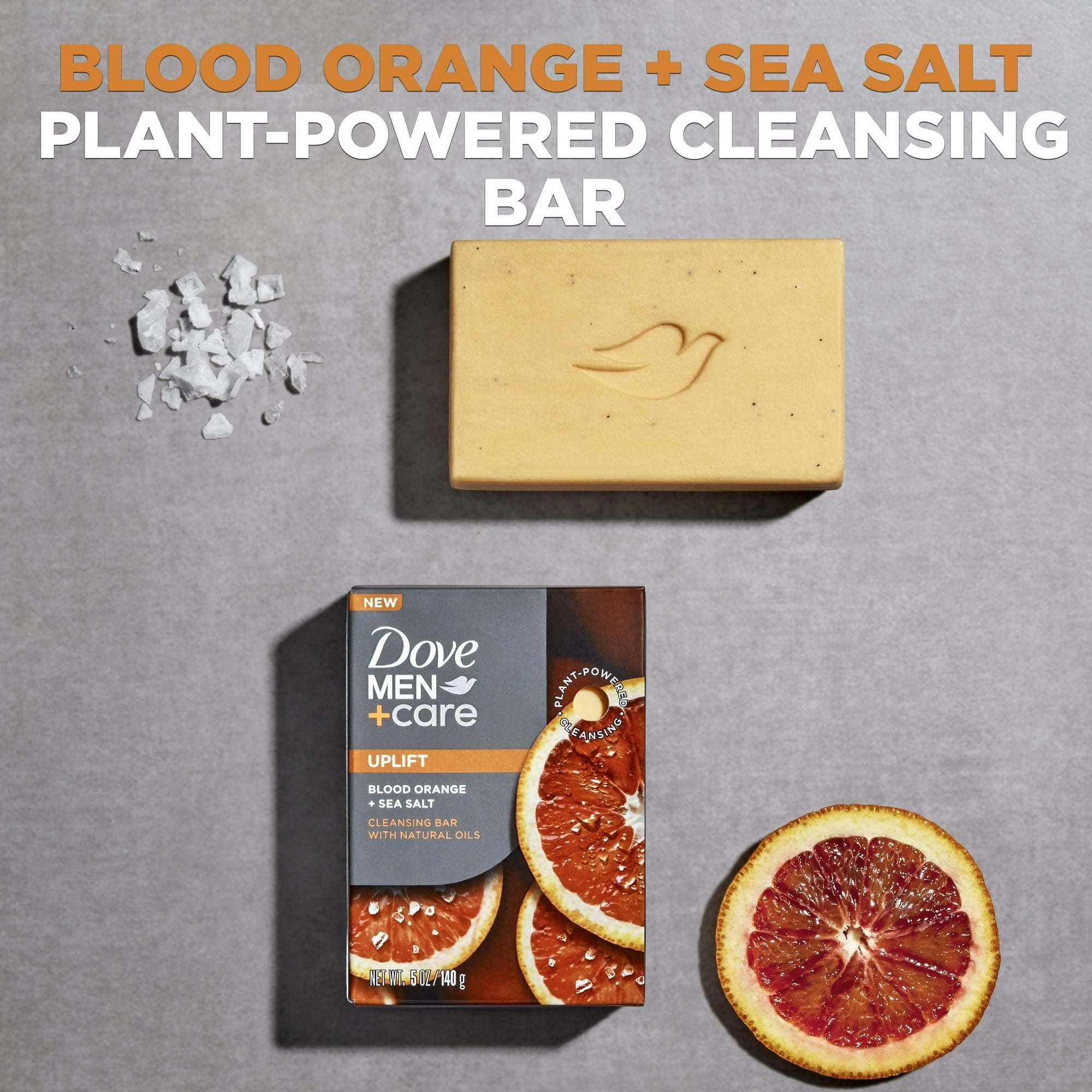 Dove Men+Care Men's Cleansing Bar Soap All Skin Type, Blood Orange + Sea Salt, 5 oz