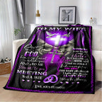 To My Wife Love Blanket - Faith & Devotion Themed Polyester Flannel, 100% Polyester, Large Size, Machine Washable, Multi-Purpose Sheet for Picnic, Travel, Anniversary Gift from Husband Lootquake LLC