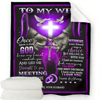 To My Wife Love Blanket - Faith & Devotion Themed Polyester Flannel, 100% Polyester, Large Size, Machine Washable, Multi-Purpose Sheet for Picnic, Travel, Anniversary Gift from Husband Lootquake LLC