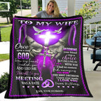 To My Wife Love Blanket - Faith & Devotion Themed Polyester Flannel, 100% Polyester, Large Size, Machine Washable, Multi-Purpose Sheet for Picnic, Travel, Anniversary Gift from Husband Lootquake LLC