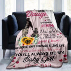 Dad to Daughter Encouragement Polyester Blanket - Soft, Warm Gift for Daughter's Birthday, Graduation, Anniversary, with Loving Message from Dad, Large Size, 100% Polyester Lootquake LLC