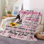 Dad to Daughter Encouragement Polyester Blanket - Soft, Warm Gift for Daughter's Birthday, Graduation, Anniversary, with Loving Message from Dad, Large Size, 100% Polyester Lootquake LLC