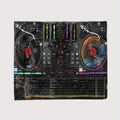 Dj Turntable Design Soft Polyester Blanket For Office Chairs - Perfect Gift For Music Lovers, All-Season Comfort