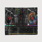 Dj Turntable Design Soft Polyester Blanket For Office Chairs - Perfect Gift For Music Lovers, All-Season Comfort