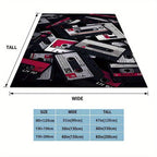 Retro Cassette Tape Design Soft Polyester Square Blanket for Sofa, Bed, Picnic, and Office Use - Comfortable and Cozy Art Print Throw Blanket Lootquake LLC
