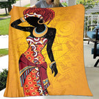 African Girl Luxury Flannel Throw Blanket - Velvety Soft, 100% Premium Polyester, Oversized for Living Room, Bedroom, Sofa, Couch & Car - Durable Chair Cover and Stylish Picnic Decor
