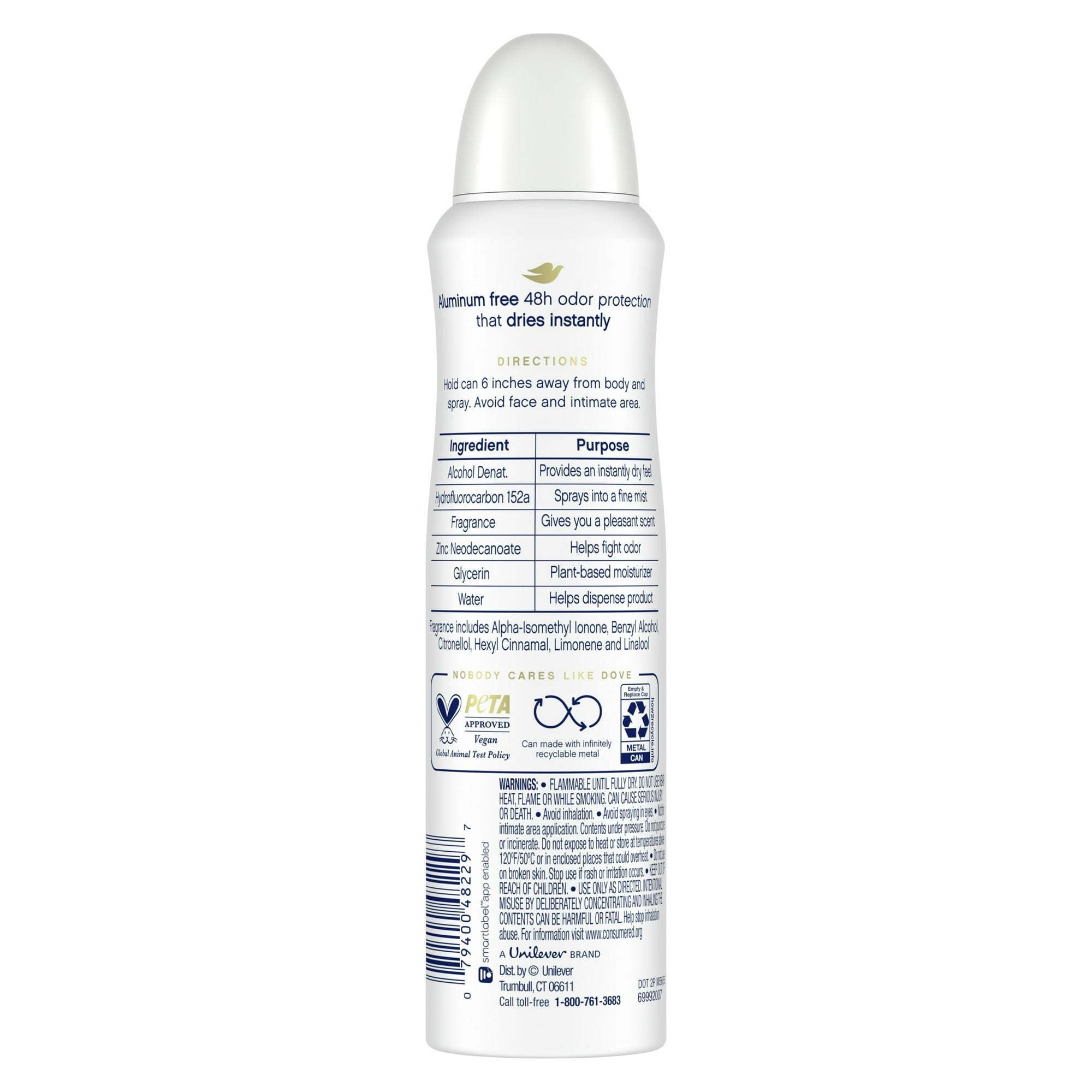 Dove 0% Aluminum Women's Deodorant Spray, Rose Petals, 4 oz EasyOptionXY LLC