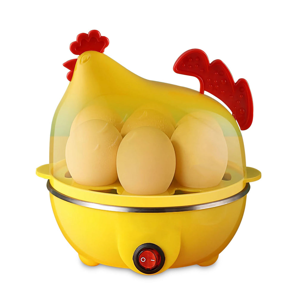 Egg Cooker, Egg Boiler With Steamer Attachment For Soft And Hard Boiled Eggs, Poached Boiled & Omelette Maker Machine Steamer, 7 Egg Capacity Pi-Mart