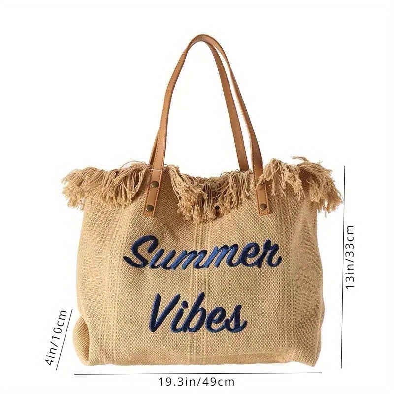 Beach Bag Vacation Purse Bohemia canvas woven tote bag simple ethnic purse - SJB-DIAMOND ELITES