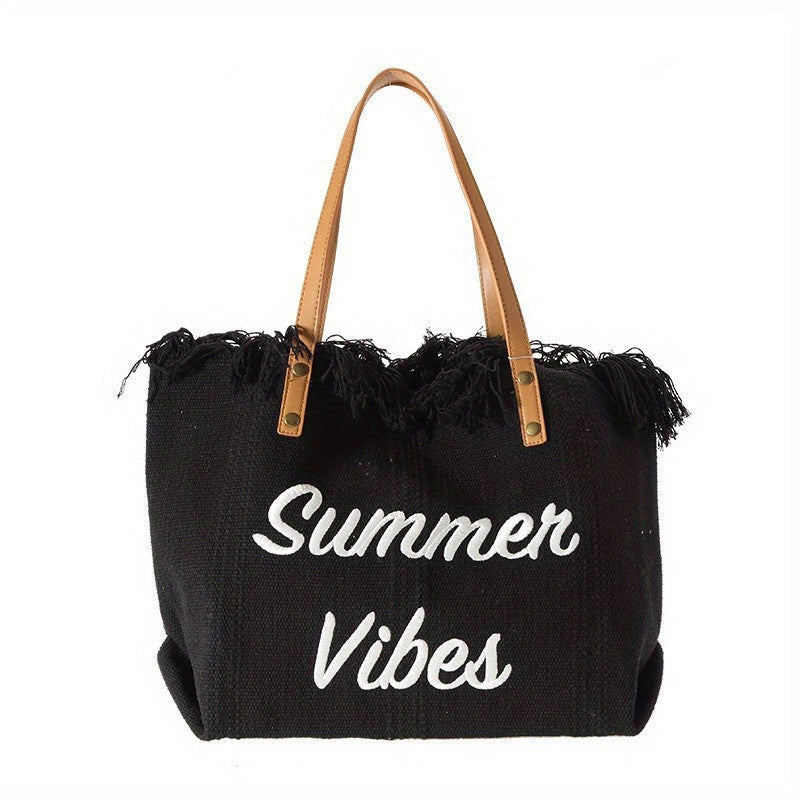 Beach Bag Vacation Purse Bohemia canvas woven tote bag simple ethnic purse - SJB-DIAMOND ELITES