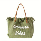 Beach Bag Vacation Purse Bohemia canvas woven tote bag simple ethnic purse - SJB-DIAMOND ELITES