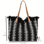Bohemia canvas woven tote bag simple ethnic purse - SJB-DIAMOND ELITES