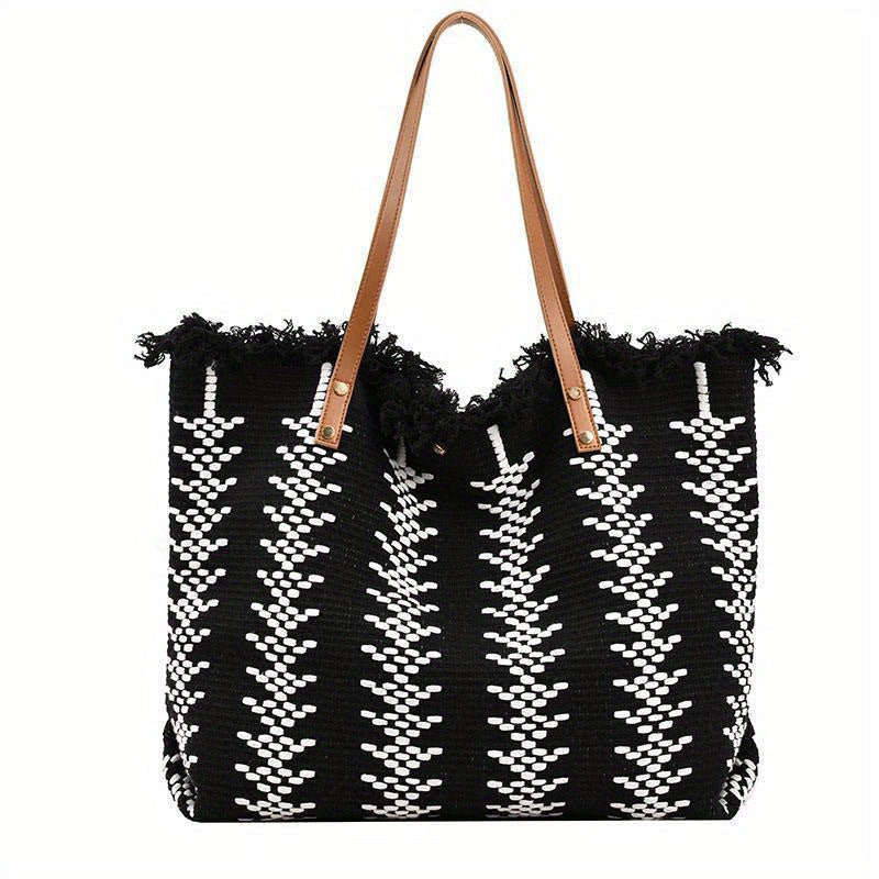 Bohemia canvas woven tote bag simple ethnic purse - SJB-DIAMOND ELITES