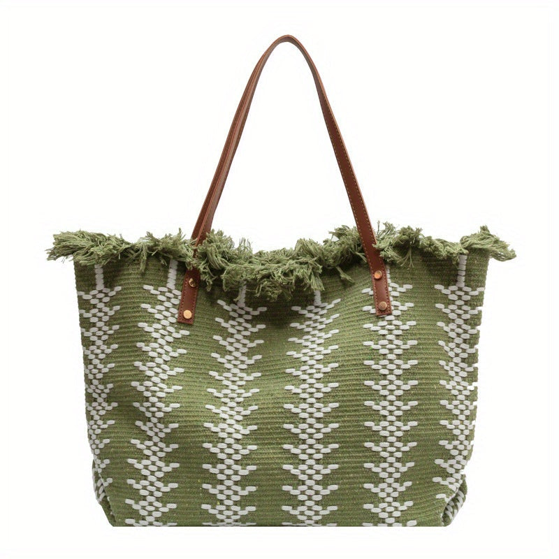 Bohemia canvas woven tote bag simple ethnic purse - SJB-DIAMOND ELITES
