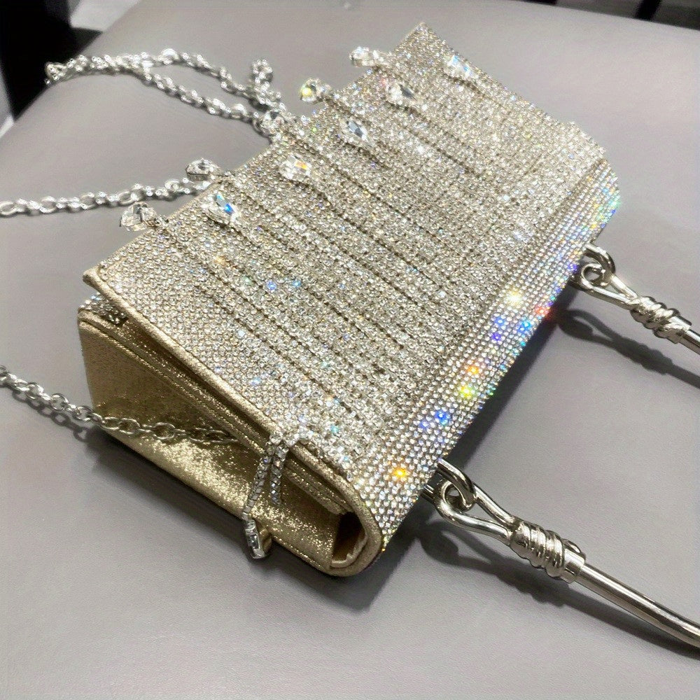 Rhinestone Designer Chain Bag Chic Star Diamond Party Evening Bag Clutch Bag for Women Luxury Hollow Female Purses - SJB-DIAMOND ELITES
