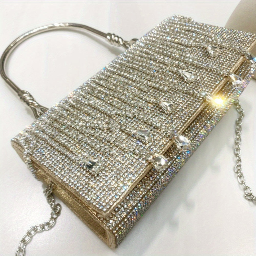 Rhinestone Designer Chain Bag Chic Star Diamond Party Evening Bag Clutch Bag for Women Luxury Hollow Female Purses - SJB-DIAMOND ELITES