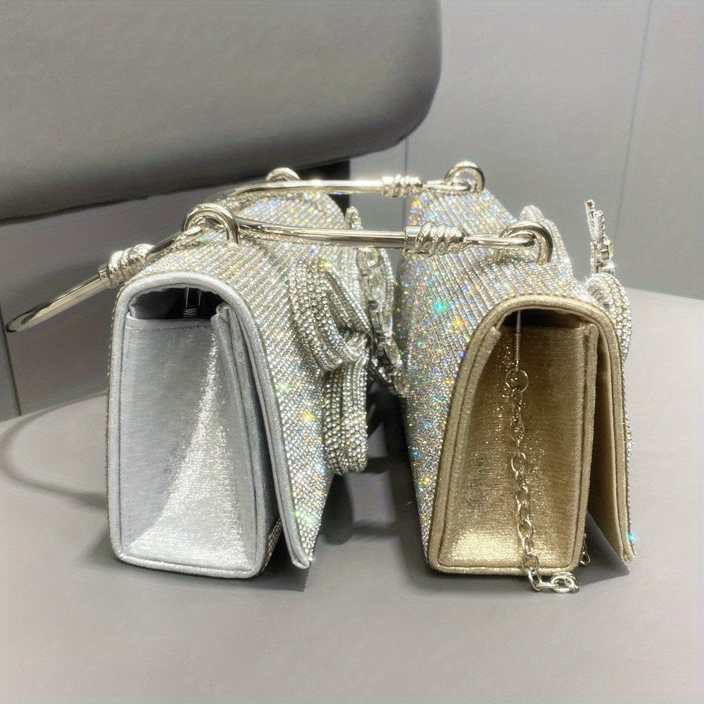 Rhinestone Designer Chain Bag Chic Star Diamond Party Evening Bag Clutch Bag for Women Luxury Hollow Female Purses - SJB-DIAMOND ELITES