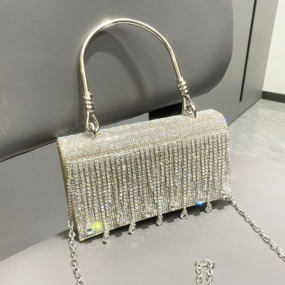 Rhinestone Designer Chain Bag Chic Star Diamond Party Evening Bag Clutch Bag for Women Luxury Hollow Female Purses - SJB-DIAMOND ELITES