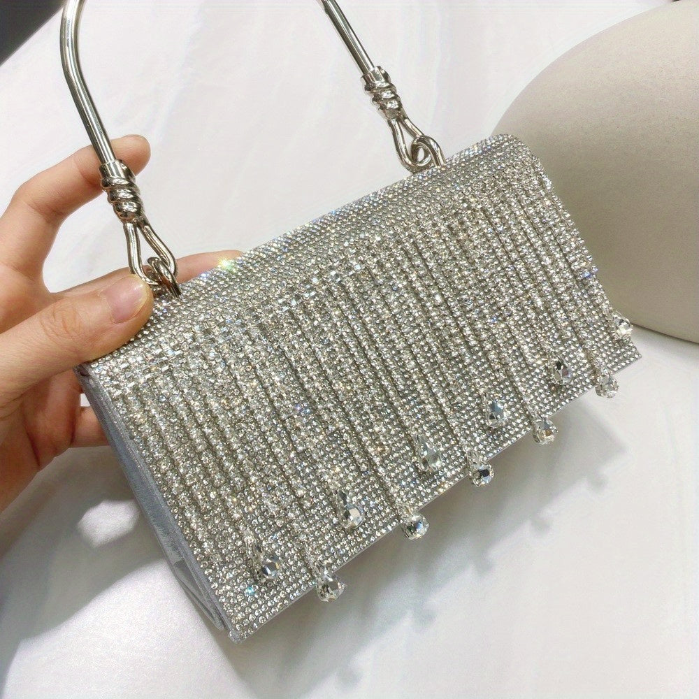 Rhinestone Designer Chain Bag Chic Star Diamond Party Evening Bag Clutch Bag for Women Luxury Hollow Female Purses - SJB-DIAMOND ELITES