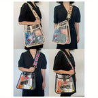 Small Crossbody Bag Transparent PVC Clear Purse Stadium Approved for Concert Sports Events - SJB-DIAMOND ELITES