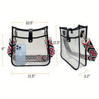 Small Crossbody Bag Transparent PVC Clear Purse Stadium Approved for Concert Sports Events - SJB-DIAMOND ELITES