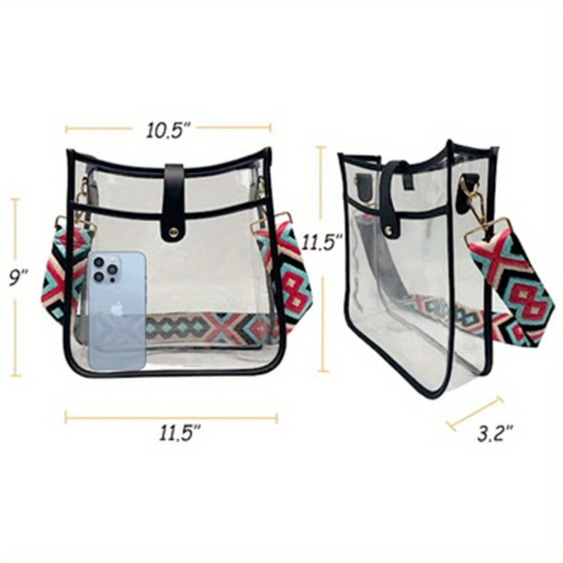 Small Crossbody Bag Transparent PVC Clear Purse Stadium Approved for Concert Sports Events - SJB-DIAMOND ELITES