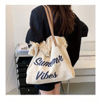 Beach Bag Vacation Purse Bohemia canvas woven tote bag simple ethnic purse - SJB-DIAMOND ELITES