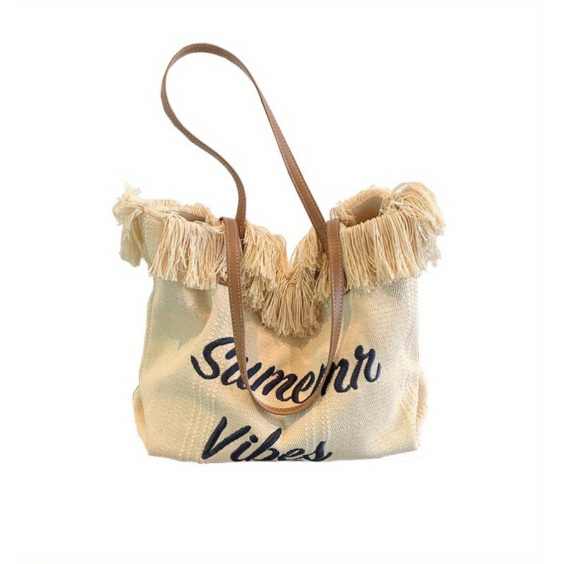 Beach Bag Vacation Purse Bohemia canvas woven tote bag simple ethnic purse - SJB-DIAMOND ELITES