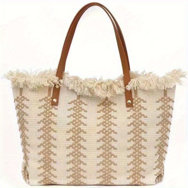 Bohemia canvas woven tote bag simple ethnic purse - SJB-DIAMOND ELITES