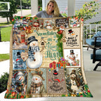 [Hot Selling] Cozy Snowman Christmas Blanket - Soft, Durable Polyester with 3D Printed Design - Perfect for Bed, Sofa, Camping & Travel - Available in Multiple Sizes Lootquake LLC