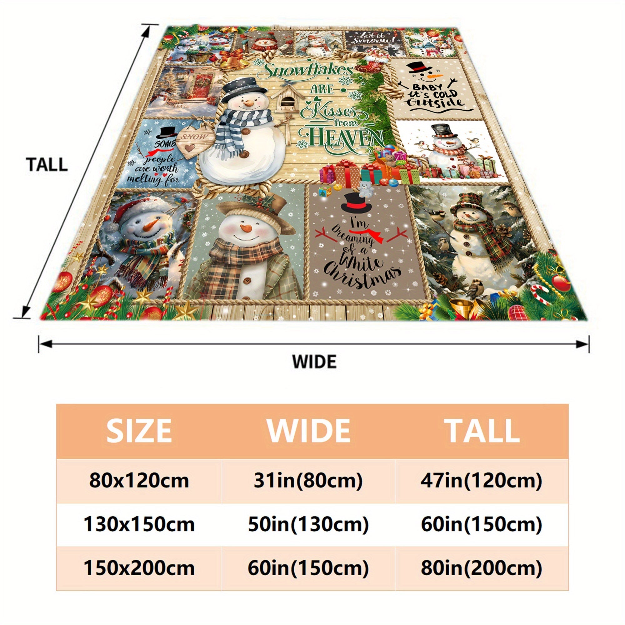 [Hot Selling] Cozy Snowman Christmas Blanket - Soft, Durable Polyester with 3D Printed Design - Perfect for Bed, Sofa, Camping & Travel - Available in Multiple Sizes Lootquake LLC