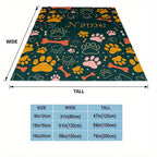 Personalized Dog Paw Pattern Blanket with Custom Name - Polyester Fiber, Chunky Knit Weave, Machine Washable, All-Season Travel & Nap Blanket - Ideal Anniversary Gift Lootquake LLC