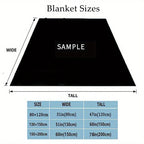 Retro Cassette Tape Design Throw Blanket - 100% Polyester, Soft Plush Nap Blanket for Couch, Sofa, Bed, Office, and Travel - Versatile Gift Blanket for All Seasons - Large Size with Area Over 2.16m² and Long Side Over 70.87i